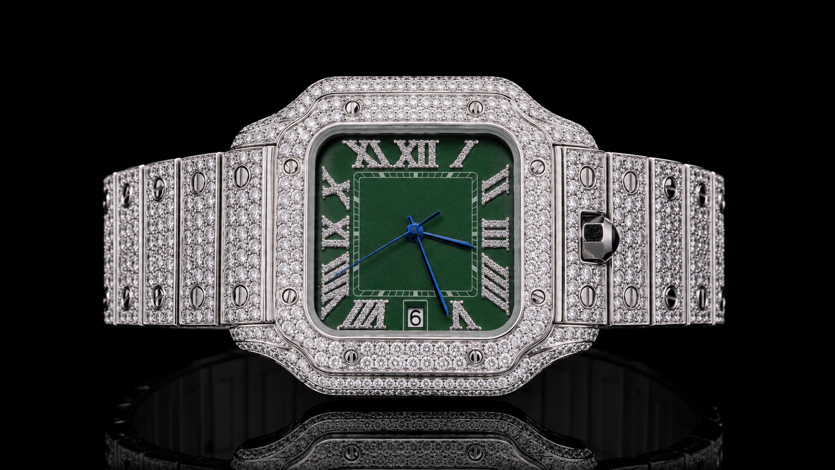Full iced out watch.
