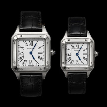 Heritage Noir Luxury His & Hers Square Watch Collection Classic Roman Dial Leather Strap Edition