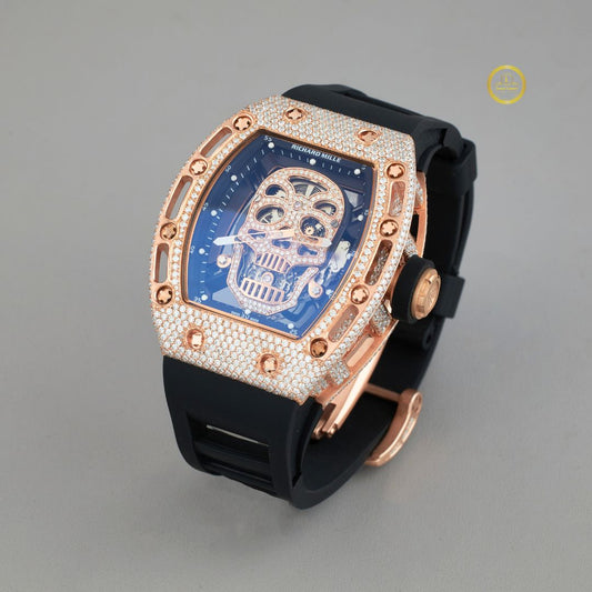 Luxury Diamond Skeleton Watch with Rubber Band by Ivevar