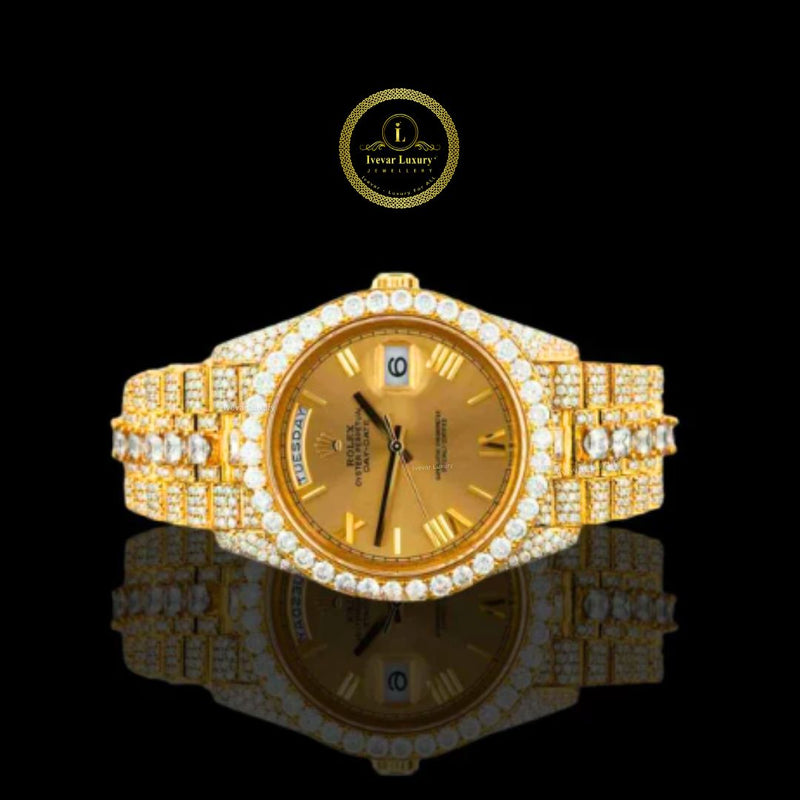Bling Diamond Watch Classic Watch for Men – IVEVAR Full Iced Out Luxury Watch