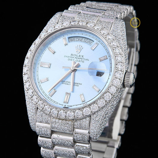 Luxury Luminous Diamond Watch - Full Coverage Iced Out Round Cut Timepiece By Ivevar