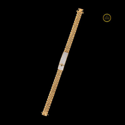 Full Gold Men Unique Braclate in Lab Grown Diamond by Ivevar.