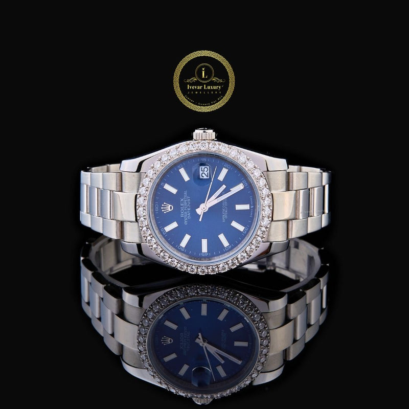 IVEVAR Luxury Men's Diamond Watch – Stainless Steel Quartz Crystal Watch for Men Birthday Gift