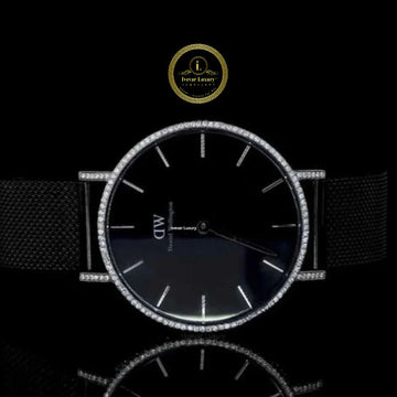 Bling Sports Watch  Diamond Black Dial & Rubber Strap By  Ivevar