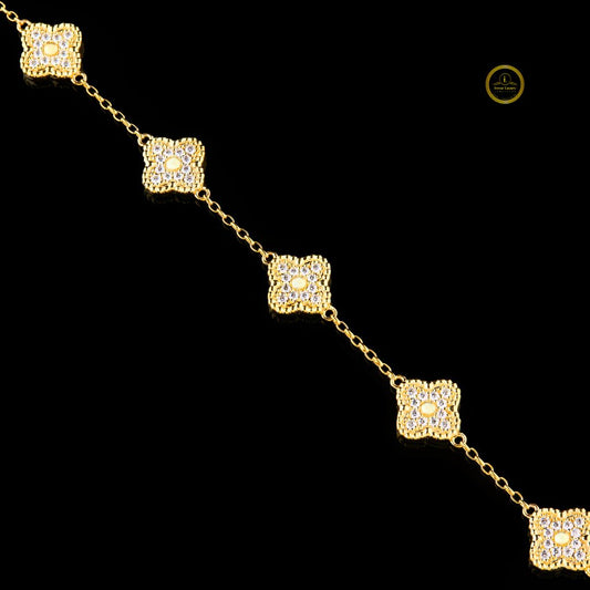 Full Gold Vencleef Braclate In Lab Grown Diamond By Ivevar.