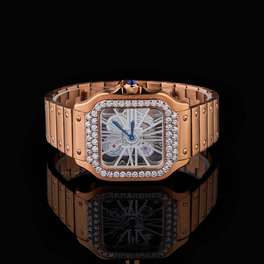 Ivevar Rose Gold Prestige Duo Chronograph Masterpiece And Moissanite Diamond Skeleton Luxury Watch Collection