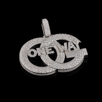 Full Silver Round Cut Moissanite Diamond Unique Style Pendent By Ivevar.