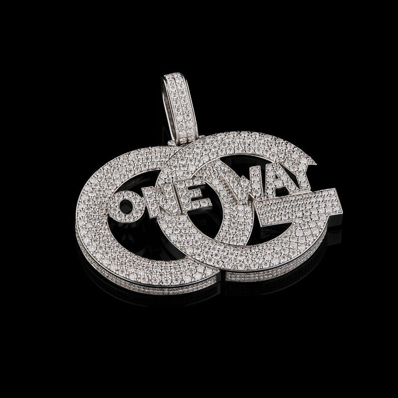 Full Silver Round Cut Moissanite Diamond Unique Style Pendent By Ivevar.