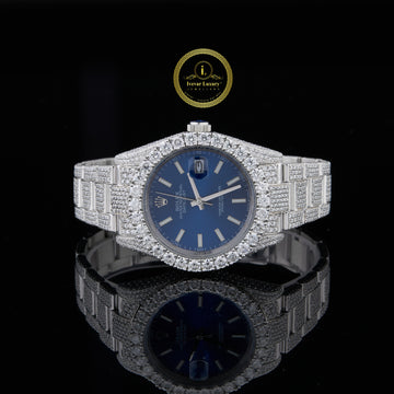 IVEVAR Stainless Steel Diamond Watch – Fully Iced Out Men's Luxury Timepiece
