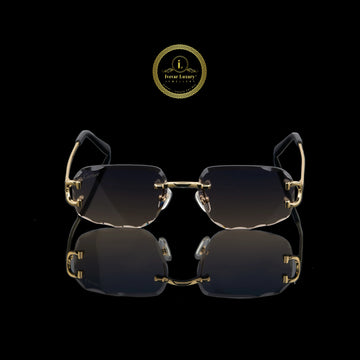 Designer Rimless Sunglasses with Brown Gradient Lenses