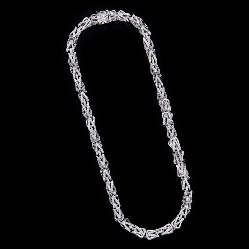 Heavy Silver Rope Chain For Men in Moissonite Diamond By Ivevar.