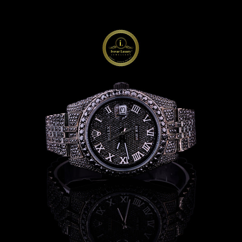 Unmatched Elegance and Precision Crafted in a Timeless Blackout Design Diamond Watch By Ivevar.
