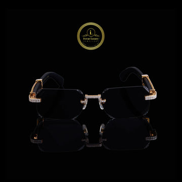 Custom Diamond Sunglasses Luxury Rimless Gold Eye wear
