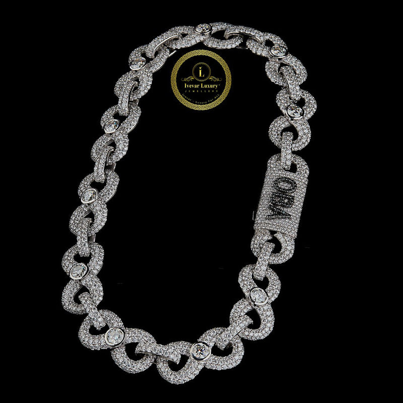 Fully Iced-Out Custom Cuban Link Chain with Diamond Accents