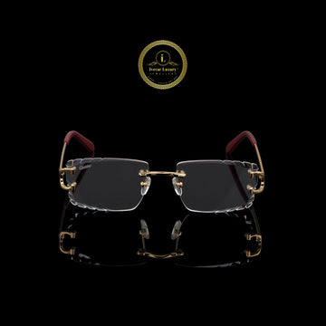 Modern Luxury Rimless Sunglasses with Faceted Crystal Edges