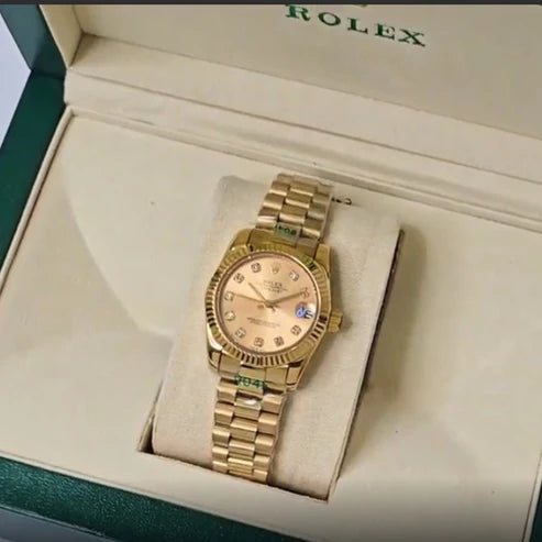 Classic Gold Tone Champagne Dial Automatic Watch