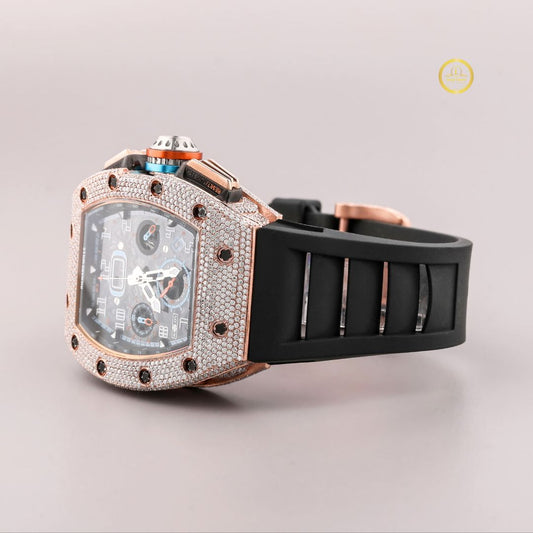 Ivevar's Velocity VVS Diamond Watch Chronograph with Racing-Grade Rubber Strap
