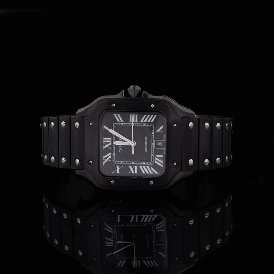 Midnight Diamond Prestige Collection Full Pavé Diamond Chronograph Black Luxury Timepiece Duo