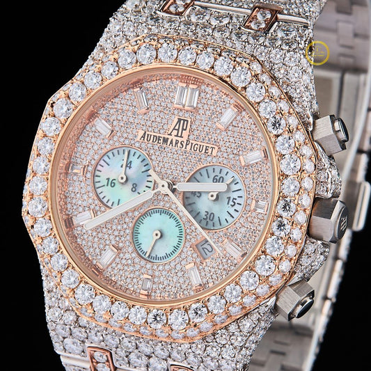 Two Tone With Full Ice Out in Diamond Watch By Ivevar Luxury