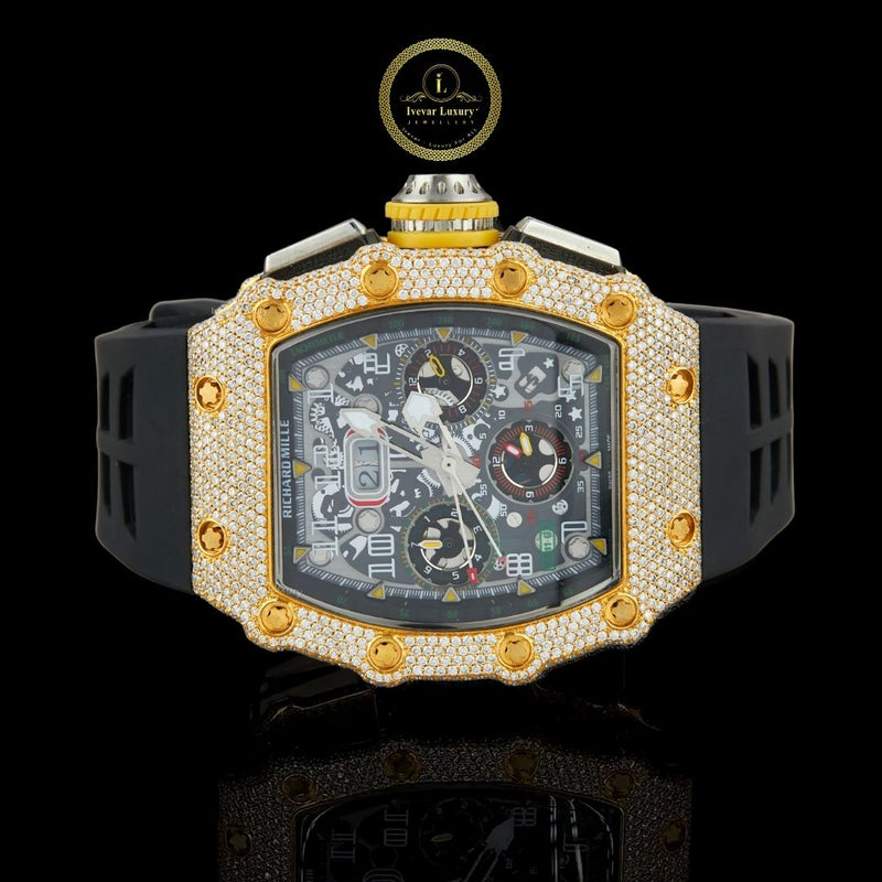 Luxury in Motion - Waterproof Diamond Watch Chrono with Sport-Tech Band