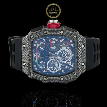 Custom Diamond Chronograph Watch - Premium Rubber Strap Edition By Ivevar