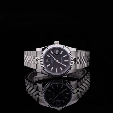 Automatic Date Watch with Black Dial & Jubilee Band