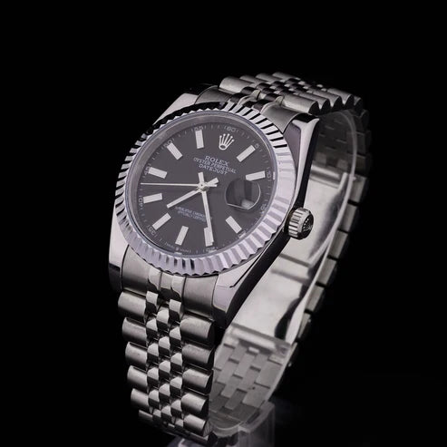 Automatic Date Watch with Black Dial & Jubilee Band