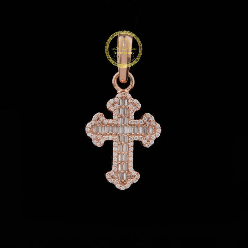 Cross With Bugget Moissonite Diamond by Ivevar.