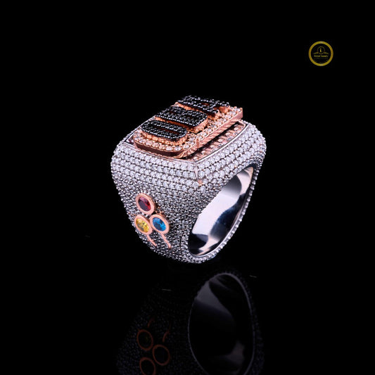 OBA Royal Heritage Ring Crafted in White and Rose Gold with Diamonds