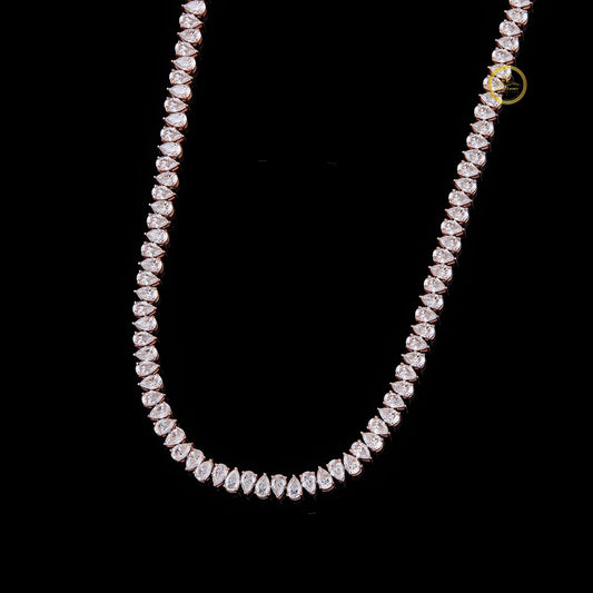 15 TCW Icy Elegance Lab Grown Pear Diamond Tennis Chain by Ivevar Luxury