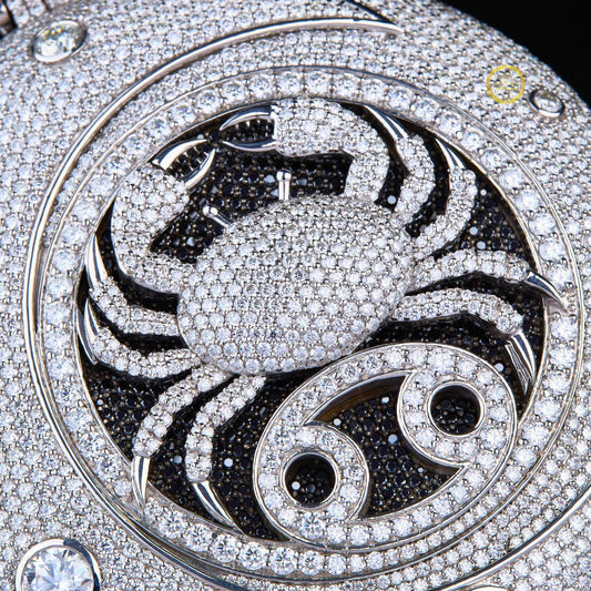 Full Ice out 925 Silver Hip Hop Scorpio charm LAB Diamonds.