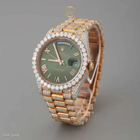 Luxury Steel Strap Watch - IVEVAR Full Iced Out Diamond Watch Men's Jewelry