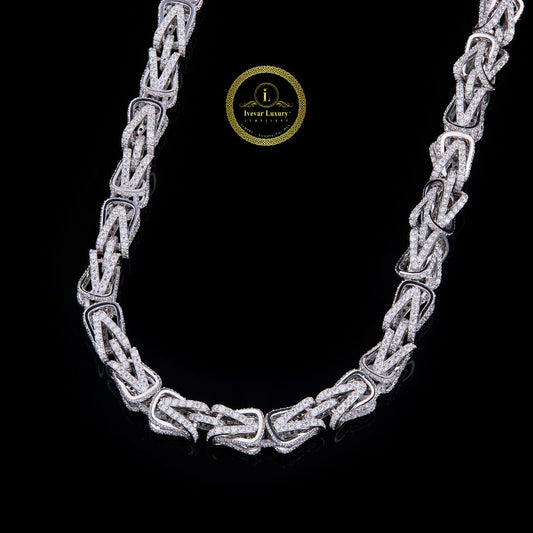 Heavy Silver Rope Chain For Men in Moissonite Diamond By Ivevar.