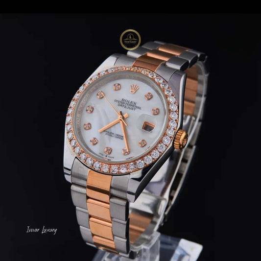 IVEVAR Luxury Men's Watch Stainless Steel Quartz Crystal Luminous Dial Watch for Engagement Gift