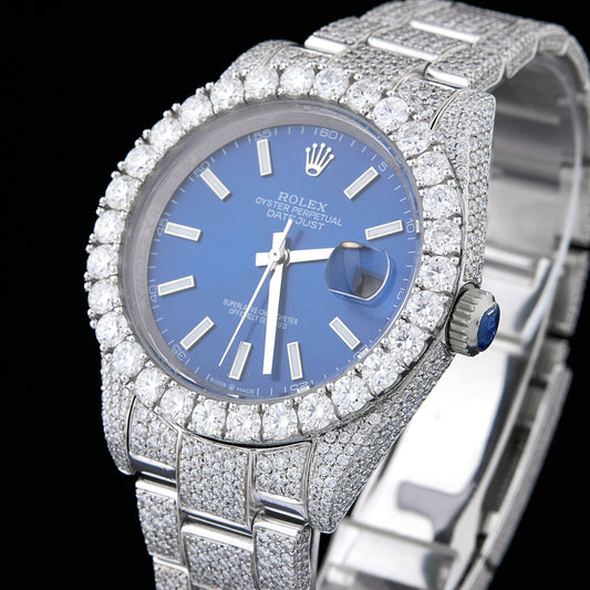 IVEVAR Stainless Steel Diamond Watch – Fully Iced Out Men's Luxury Timepiece