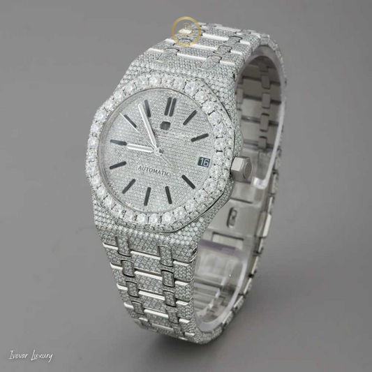 Luxury Iced Out Skeleton Men's Diamond Watch by IVEVAR