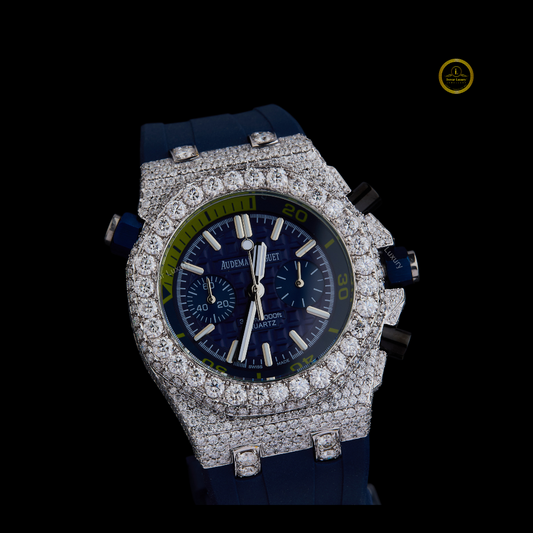 Ivevar Arctic Blaze Diamond Watch Diver with Midnight Blue Strap