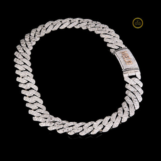 Fully Iced-Out Full of Baguette Lab Grown Diamond Custom Cuban Link Chain by Ivevar