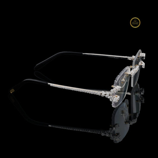 Custom Pear Diamond Sunglasses Luxury Rimless Designer Eye wear