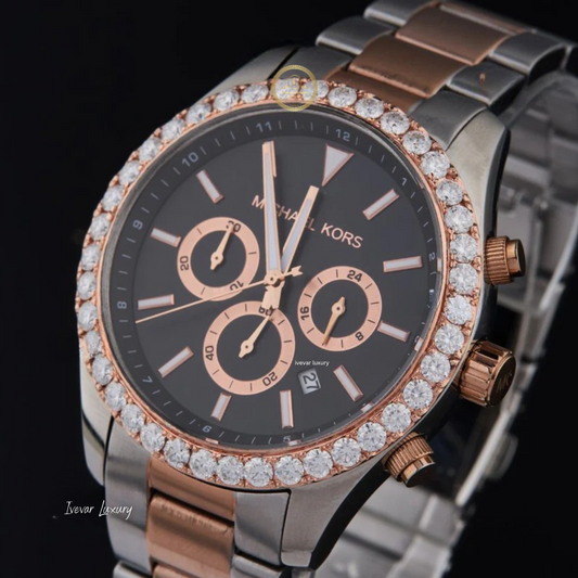 Men's Luxury Business Watch Diamond IVEVAR Stainless Steel Automatic Mechanical Timepiece