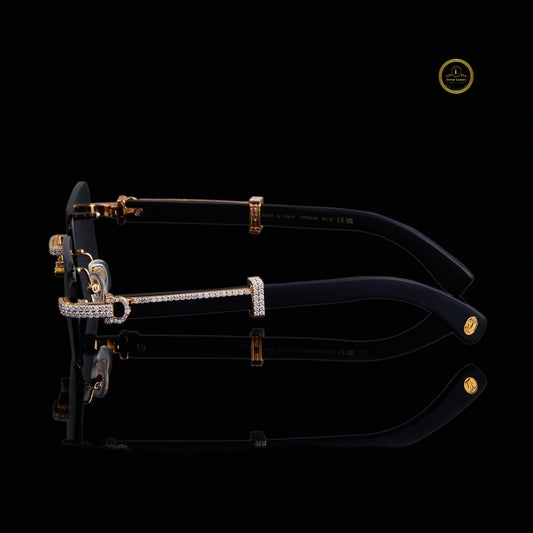 Custom Diamond Sunglasses Luxury Rimless Gold Eye wear