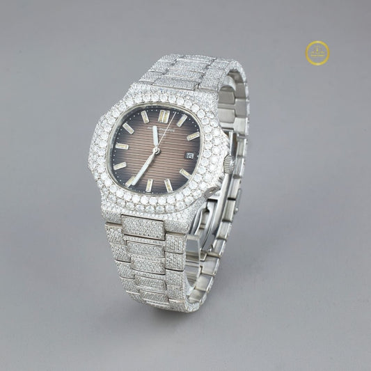 Elegant Brown dial Iced-Out Luxury Diamond Watch by Ivevar