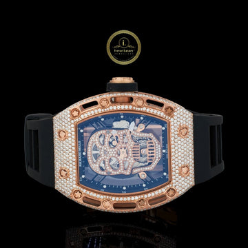 Luxury Diamond Skeleton Watch with Rubber Band by Ivevar