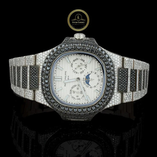 Premium Black Diamond-Style Luxury Watch And Royal Diamond Bezel Watch For Men's By Ivevar