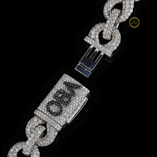 Fully Iced-Out Custom Cuban Link Chain with Diamond Accents