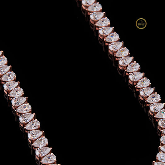 Icy Elegance Pear Moissanite Diamond Tennis Chain by Ivevar Luxury