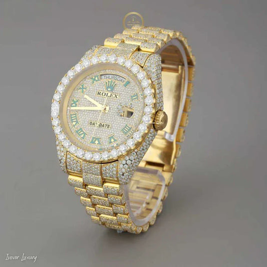 Full Iced Out Gold Watch - IVEVAR Men's Diamond WatchLuxury Timepiece