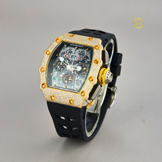 Luxury in Motion - Waterproof Diamond Watch Chrono with Sport-Tech Band