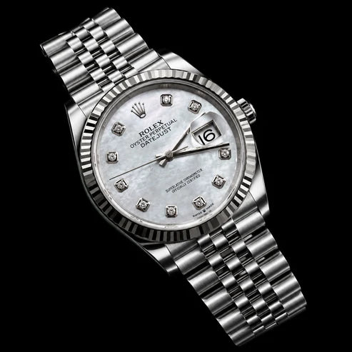 Automatic Date Watch with Mother of Pearl Face