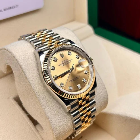 Two-Tone Dial Automatic Watch with Date Display